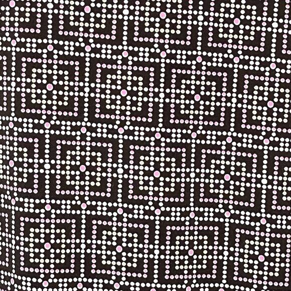 AB Studio Y2K Geometric Print Top Size L Brown 3/4 Sleeve Stretch Made in USA - Picture 2 of 6